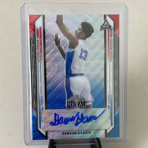 2021-22 LEAF METAL DAWSON GARCIA - /7 - RED WHITE BLUE WAVE ROOKIE AUTO